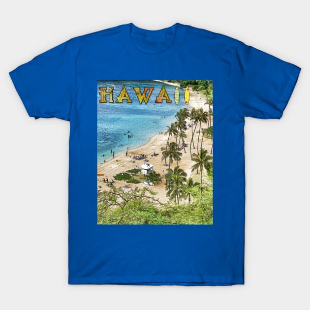 Vintage Hawaiian Beach Travel Advertisement T-Shirt by xposedbydesign